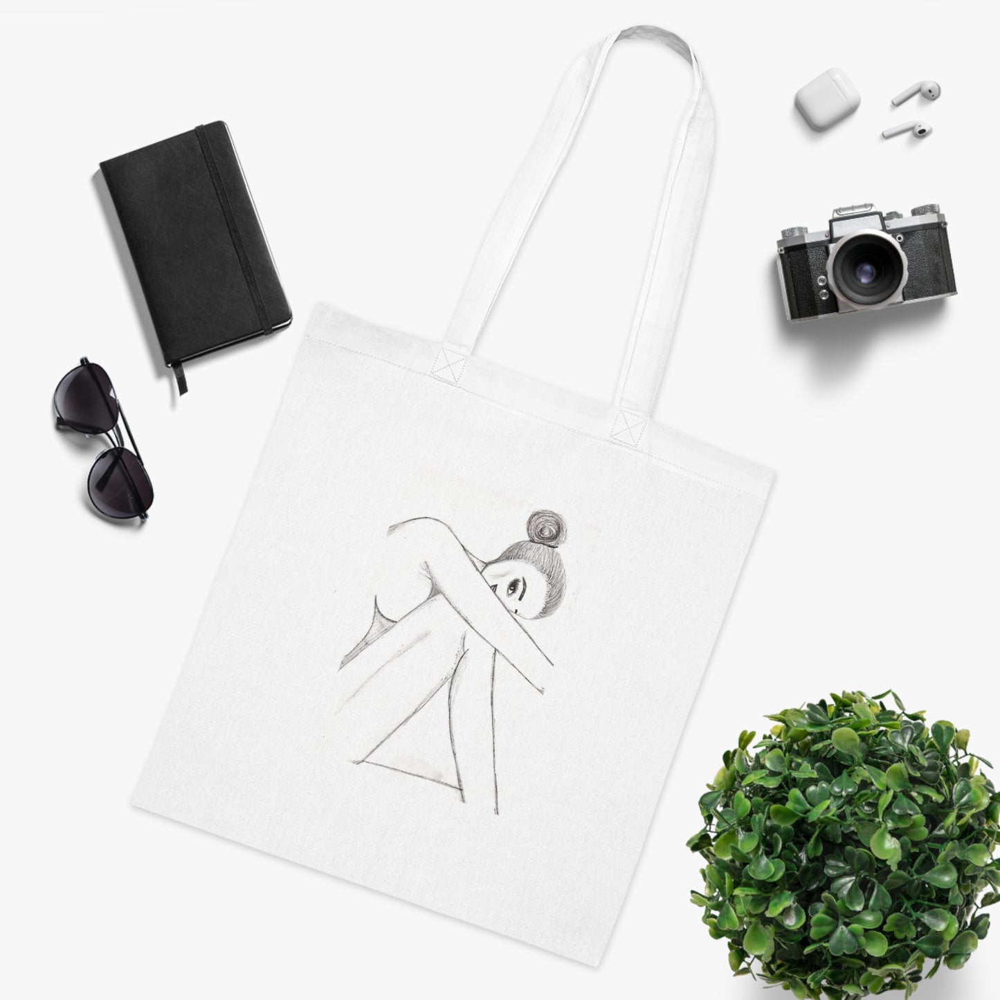 Individualised Cotton Tote Bag - Woman Art